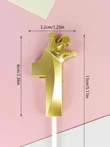 1pc Crown Number Birthday Candle For Party Decoration