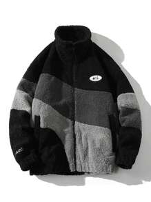 Chaqueta Sudadera De Forro Polar Grueso Para Hombre - Negro - Ver 1
