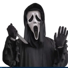1 Pieza Máscara De Cara De Fantasma De Halloween - Negro - Ver 6