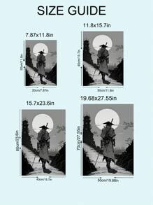 1張古代武士海報帆布畫,適用於客廳、臥室、書房、遊戲室之家居裝飾品 - 彩色 - 查看 6