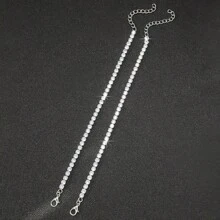 de hombres 2 lujoso espumoso con diamante de imitación cobre incrustado zirconia Brazaletes - Plateado - Ver 3