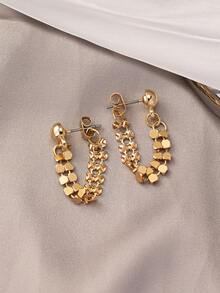 Aretes De Moda Con Diseño Elegante De Malla Simple Y Lujoso - pendientes - Ver 3