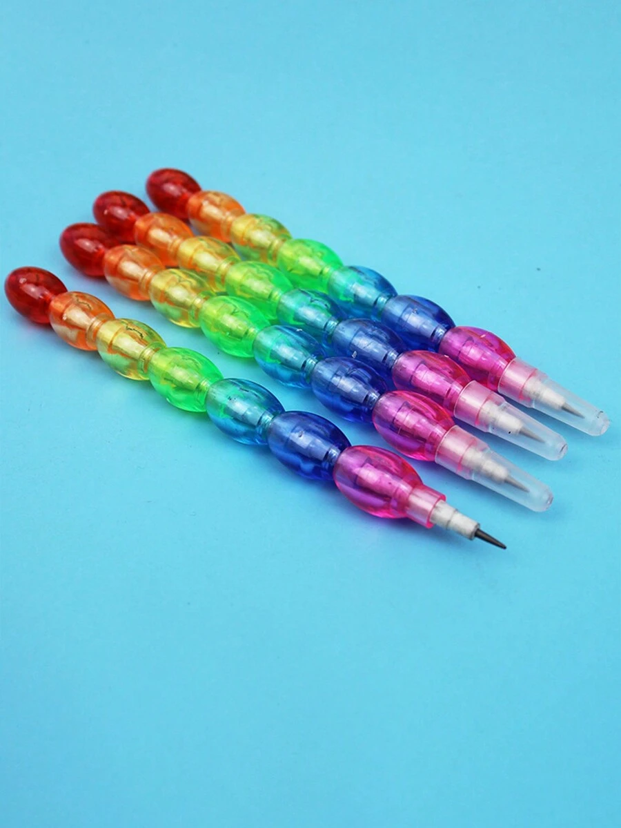 4pcs pencil seven-section beads  pencil - Multicolor - View 1