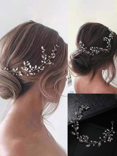 Elegant 1pc Crystal & Rhinestone Decorated Mori Style Hairband For Women's Formal Events,Angel Halo Headband Turban Headband Sweatband Fall Winter Hair Band Hair Accessories For Women For Vacation Outfits Woman Elegant Scarf Women Bandanas Soft Headwrap