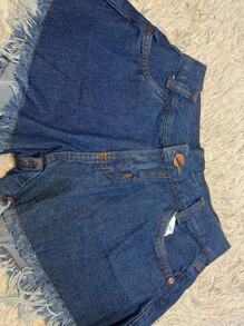 Young Girls Denim Shorts - Dark Wash - View 1