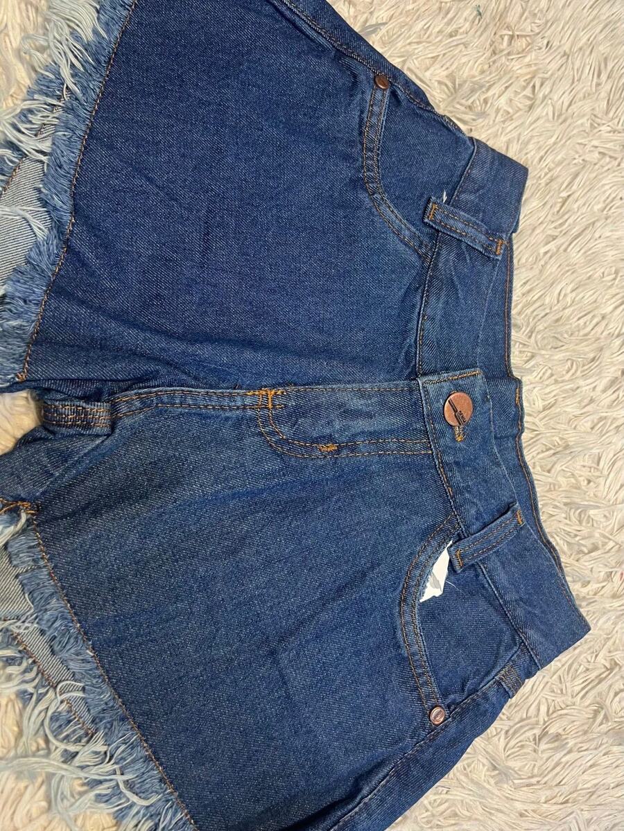 Young Girls Denim Shorts - Dark Wash - View 1