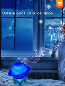 Bocina Lampara Luz Led Planeta - Beis - Ver 3