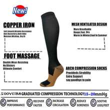 Copper Compression Socks Men Women Circulation 1 Pair-Best Support For Nurses,Runningl,Cycling - Black - View 3