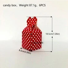 Caja De Dulces Rojos, 6 Piezas Por Paquete - Rojo - Ver 2