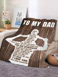 1 件超柔軟法蘭絨毯子個性化設計禮物女兒送給爸爸適合沙發臥室沙發禮品毯子高清印花毯子法蘭絨蓋毯適合爸爸多種尺寸可選 - 多色 - 查看 2