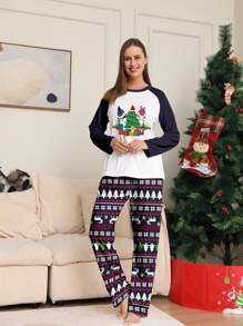 Christmas Cartoon Printed Women's Homewear 2pcs/Set - Multicolor - View 4