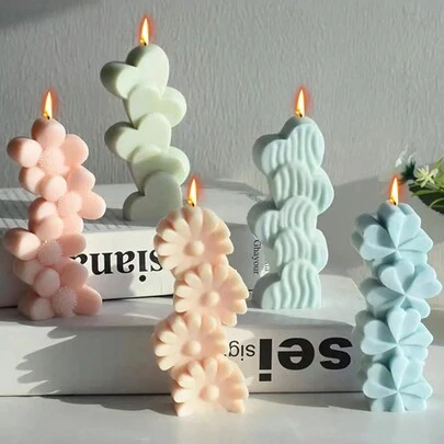 Stacks Of Love 太阳花硅胶蜡烛模具 DIY 四叶草雏菊蜡烛制作肥皂树脂模具礼品工艺家居装饰