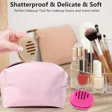 1個化妝海綿座,雙面透氣矽膠美容混合器座,適合旅行,防摔防震的化妝海綿旅行盒適用於所有海綿,易於攜帶