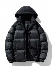 Áo khoác nam có túi xéo mùa đông - màu đen - Xem 1