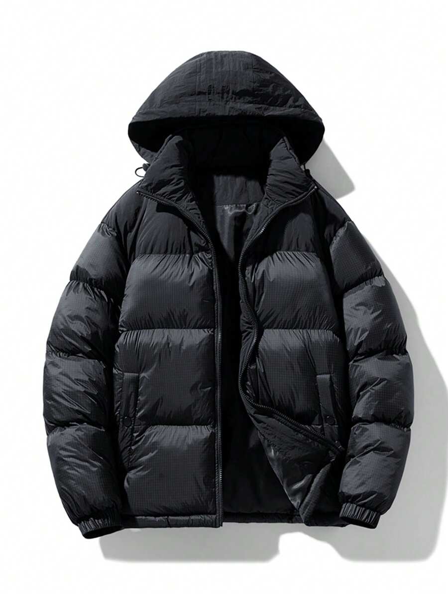 Áo khoác nam có túi xéo mùa đông - màu đen - Xem 1