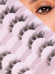 Cat Eye Lashes Natural False Eyelashes Cluster Lashes Look Clear Band Lashes Pack Light Volume Soft Strip Fake Eye Lashes 7 Pairs Multipack - Cat Eye Lashes - View 1