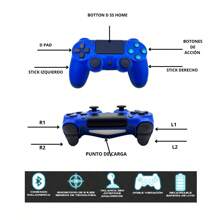Control inalámbrico recargable compatible con Ps4 más cable de carga - Azul - Ver 2