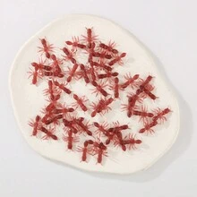 50入組迷你軟塑料昆蟲黑色和棕色小螞蟻裝飾,用於萬聖節diy裝飾配件 - 棕色 - 查看 2