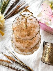 3 pièces moules à plateau de fruits en résine à trois couches, moules de support en résine avec support, moules de plateau stratifié en résine époxy, moules de coulée en résine et silicone et accessoires de quincaillerie pour fabriquer une table de service - Blanc - Voir 9