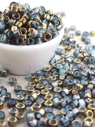 2,5mm 1.400 Stück/0,7oz-20g Farbverlauf Gold Antik Französisch Perlen Stickerei Material für DIY Armbänder, Halsketten - Geschenk für Mutter, Freunde