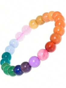 DAZCOLO 1入珠寶戴品,波西米亞極簡風格,自然8mm寶石串珠手鍊-女士度假、聚會、節日裝扮完美之選 - 彩色 - 查看 35