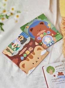 1 Random Style Cute Cartoon Animal Decorative Sticker For Diy Scrapbooking, Funny House Series Sticker Album - Multicolor - View 3