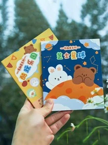 1 Random Style Cute Cartoon Animal Decorative Sticker For Diy Scrapbooking, Funny House Series Sticker Album - Multicolor - View 4