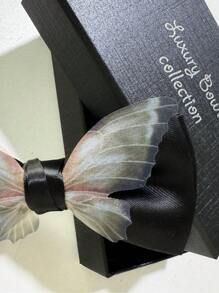 New Fashion Personalized Bow Tie For Men/Women, Perfect For Weddings, Parties, Business Meetings, Performances. Comes With A Gift Paper Box. Available In Single Pack - Black - View 1