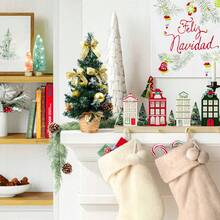 Mini Artificial Christmas Tree With Pinecones And Berries, 40cm, Braided Pot Base, Great For Christmas Decoration, Home, Kitchen, Dining Table (gold) - Gold - View 6