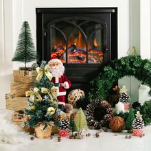 Mini Artificial Christmas Tree With Pinecones And Berries, 40cm, Braided Pot Base, Great For Christmas Decoration, Home, Kitchen, Dining Table (gold) - Gold - View 5