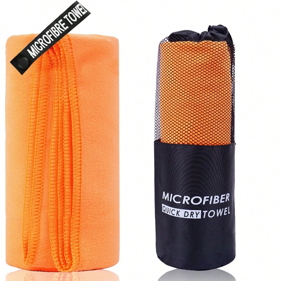 運動毛巾40x80/76x152cm戶外速乾超細纖維健身房旅行露營健身慢跑游泳瑜珈高爾夫沙灘巾 - 橘色 - 查看 1