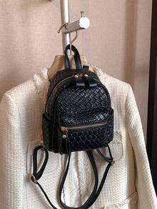 2024 Fashionable Mini Backpack, Versatile Travel Bag/Student Bag - Black - View 8