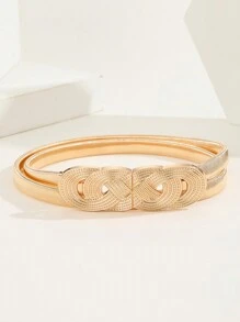 派对 1 件女士时尚弹性腰带，百搭配饰，适合连衣裙、毛衣、外套和裤子，夏季、秋季、万圣节 - 金色 - 查看 7