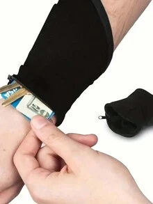 中性迷你手腕錢包袋帶,健身運動拉鍊手帶,跑步健身騎自行車安全錢包手腕袋