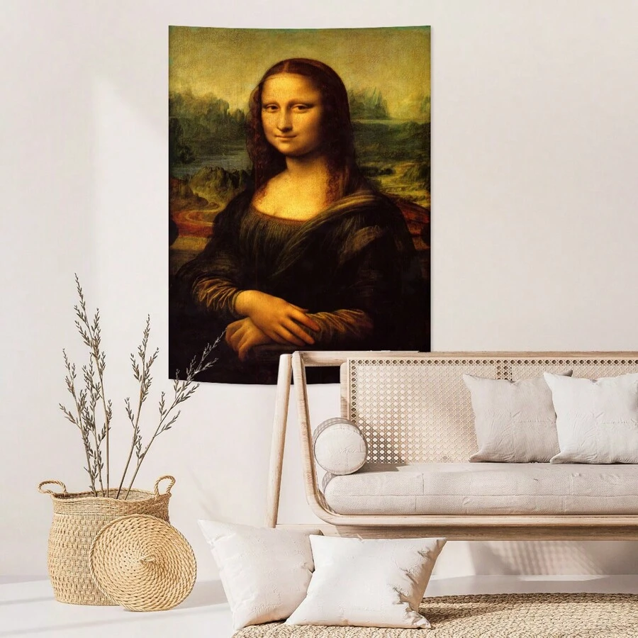 1 Miếng Thế giới Nổi tiếng Bức tranh sơn dầu Mona Lisa Tấm thảm Đào Da Nhà  Trang trí Trang trí tường Đối với Phòng khách , Phòng ngủ Và Ký túc xá - Màu vàng - Xem 1