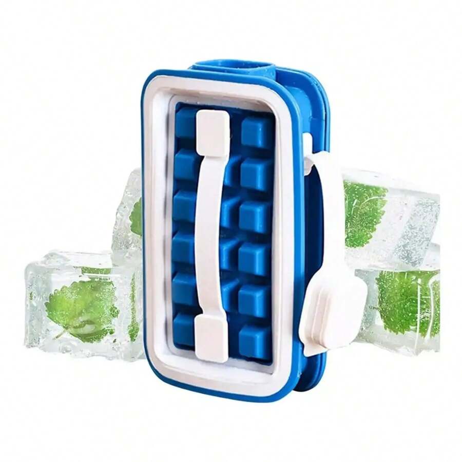 AMAZING VISION Ice Bucket Silicone Mold Ice Cubes For Drinks Portable Bottle For Bar Kitchen Ice Cubes Cubes, Ice Bucket Silicone Mold Ice Cubes For Drinks Portable Bottle - 藍色 - 查看 1