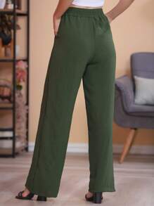 Women Pants - 軍綠色 - 查看 3