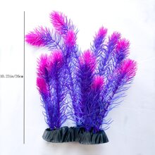 1pc Purple Plastic Aquarium Landscape Plant Micro Pet Beautification Decoration Artificial Aquatic Plant - Purple - View 3