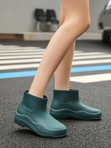 時尚女士雨靴,防滑厚底踝靴