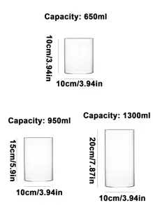 1入組生態瓶高硼玻璃花瓶水培容器微景觀花瓶玻璃魚缸,適用於水培、水族箱和玻璃花園裝飾 - 透明 - 查看 11