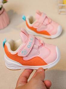 1 Đôi Bé Gái & Bé Trai Mờ Móc Và Vòng Đóng Bằng Mũi Tròn Ấm Áp Đi Bộ Giày Cho Mùa Đông - Hồng - Xem 7