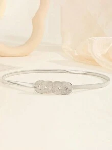 派对 1 件女士时尚弹性腰带，百搭配饰，适合连衣裙、毛衣、外套和裤子，夏季、秋季、万圣节 - 金色 - 查看 6