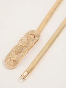 派对 1 件女士时尚弹性腰带，百搭配饰，适合连衣裙、毛衣、外套和裤子，夏季、秋季、万圣节 - 金色 - 查看 2