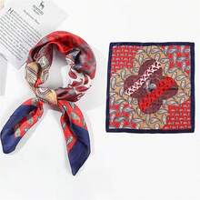 70*70cm 秋季多色真絲圍巾,百搭裝飾髮帶、方巾或圍巾