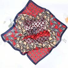 70*70cm 秋季多色真絲圍巾,百搭裝飾髮帶、方巾或圍巾