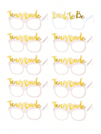 10pcs & Bride To Be Printed Paper Glasses For Wedding Decoration,Christmas