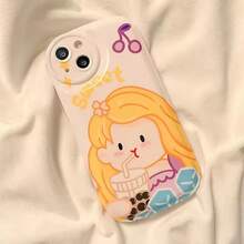 1 Piece Red Love Spider Web Black Eye Cell Phone Case Compatible With Apple Models - Black - View 2