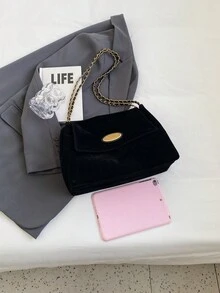 Large Capacity Women's Chain Shoulder Bag - Black - View 6