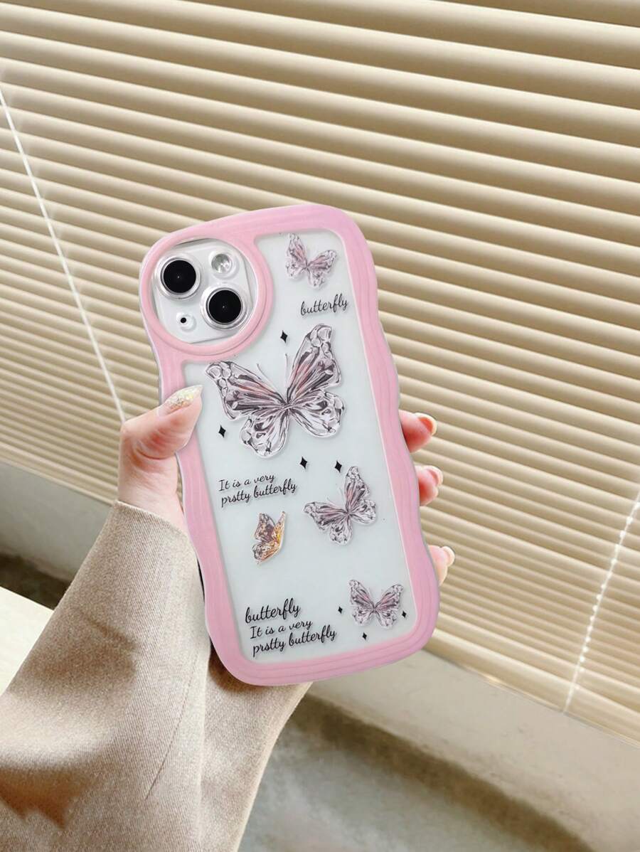 Semi-transparent Silicone Phone Case Compatible With Iphone/samsung - Pink - View 1