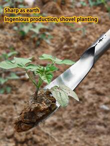 1入雙頭園藝鋼鏟,具尖頭和平頭,適用於挖掘土壤、除草、盆栽、種植、移栽、戶外花園農具